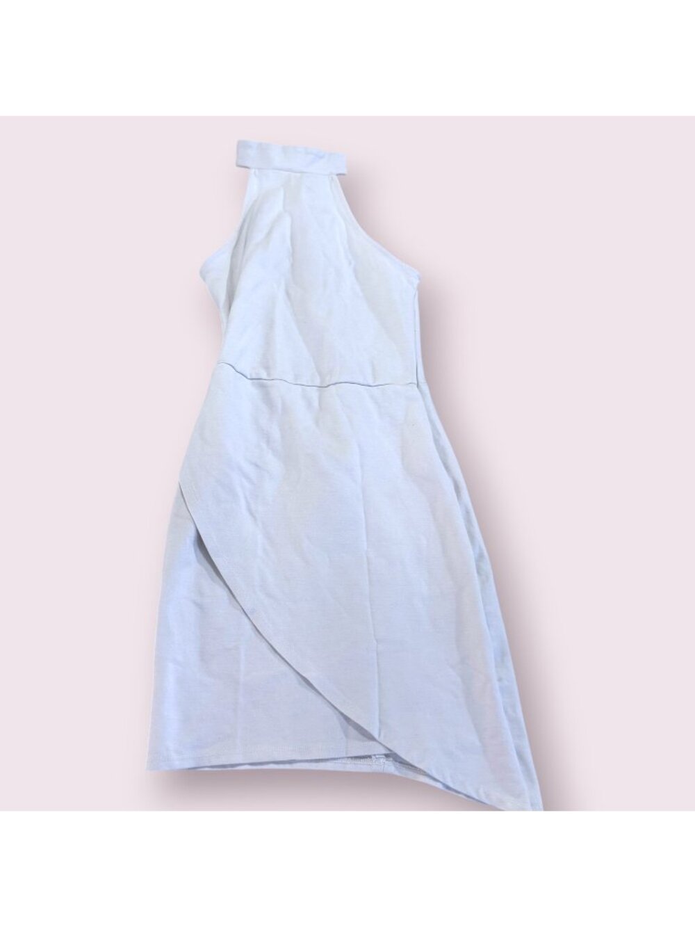 Forever 21 White Sleeveless Mock Neck Tulip Hem Dress Women’s Small